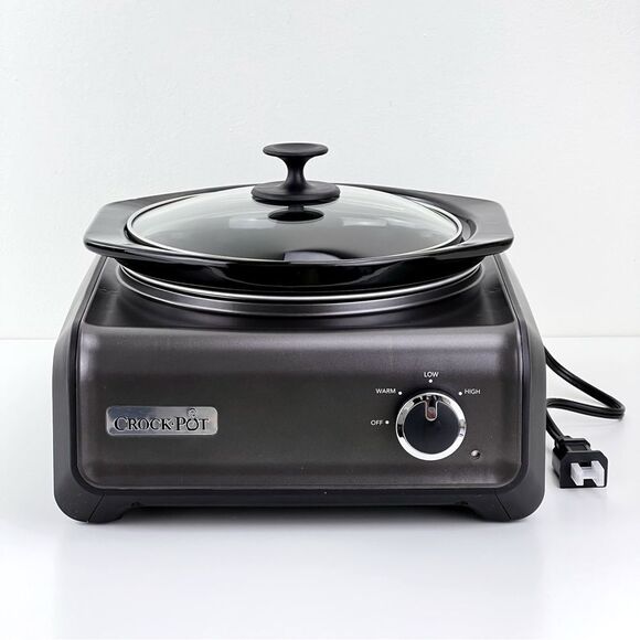 CrockPot Hook Up 2.5 Quart Round Slow Low Cooker Gray SCCPMD2-CH - Picture 1 of 12